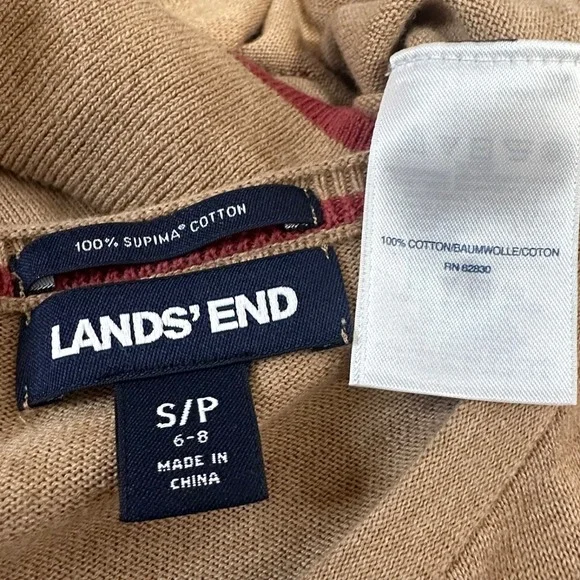 Lands End Cardigan Women S Novelty Equestrian Prep Horse Sweater Supima Cotton - Picture 5 of 7